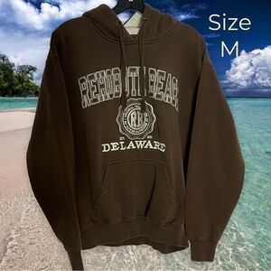 Exist Rehoboth Beach Delaware Embroidered Brown Off White Hoodie Size Medium